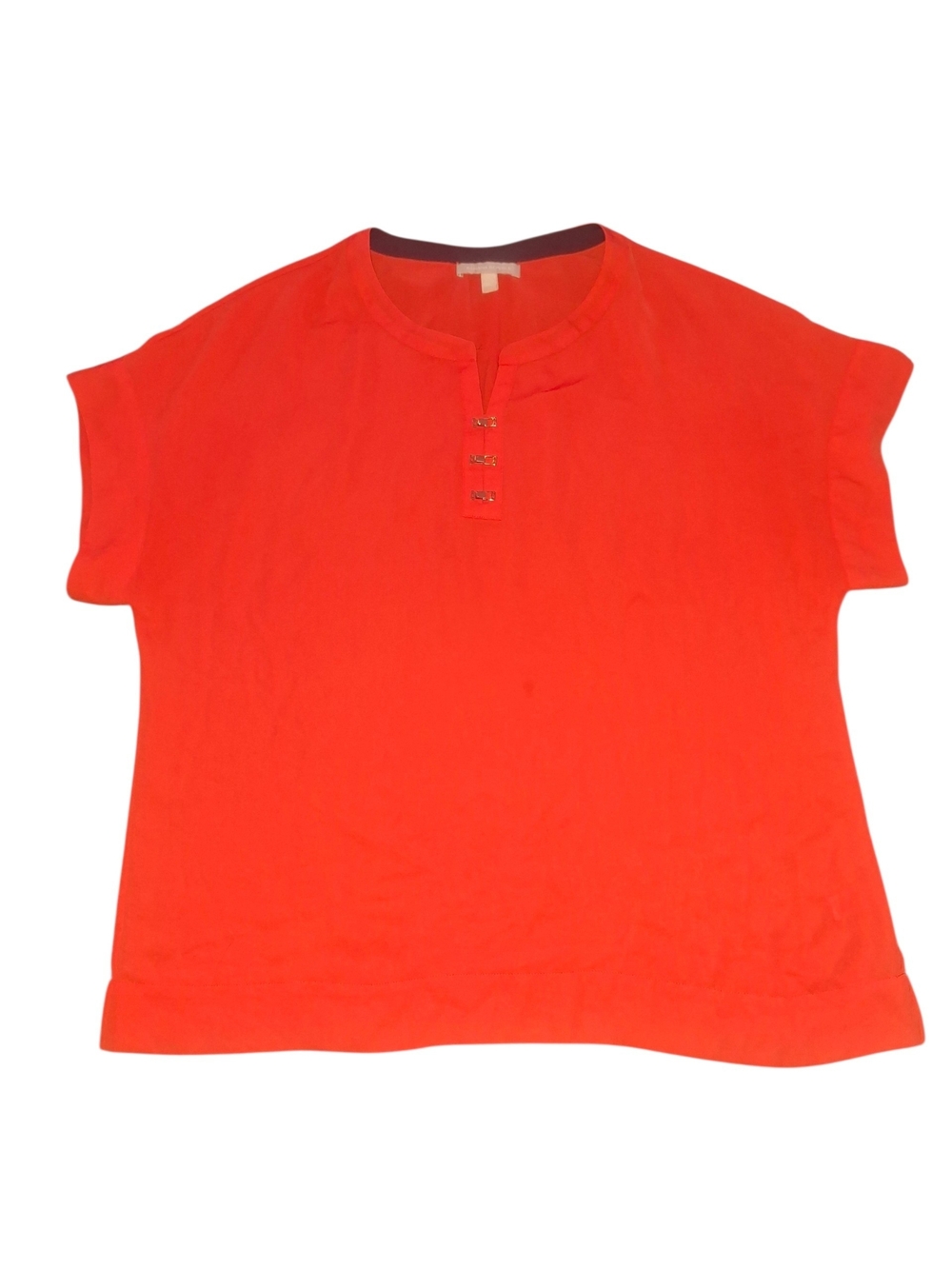Banana Republic Bright Red Short Sleeve Blouse Sixe XL